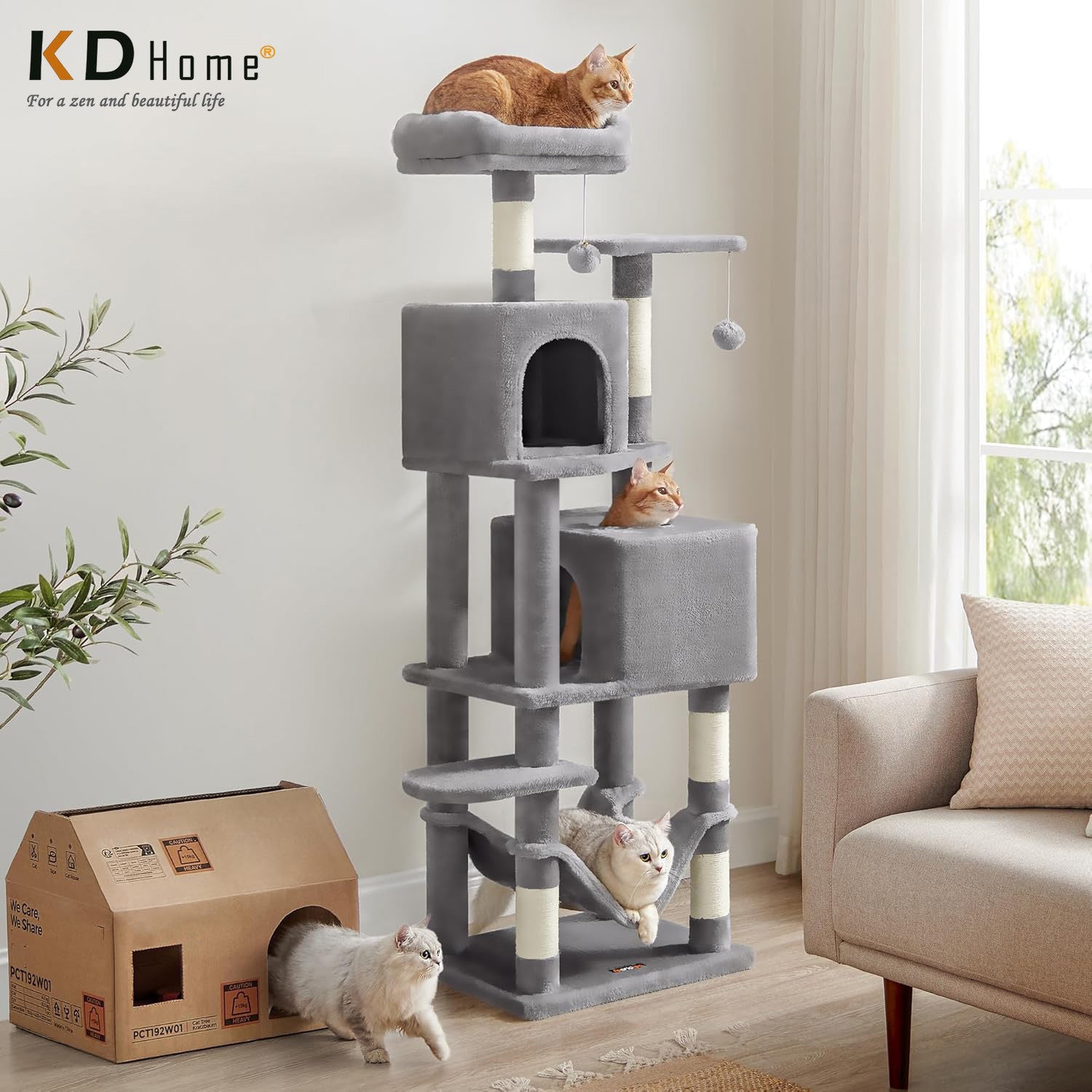 Ansamblu Joaca Pentru Pisici KD Home FelineHaven Tower Ansamblu Joaca Pentru Pisici KD Home FelineHaven Tower